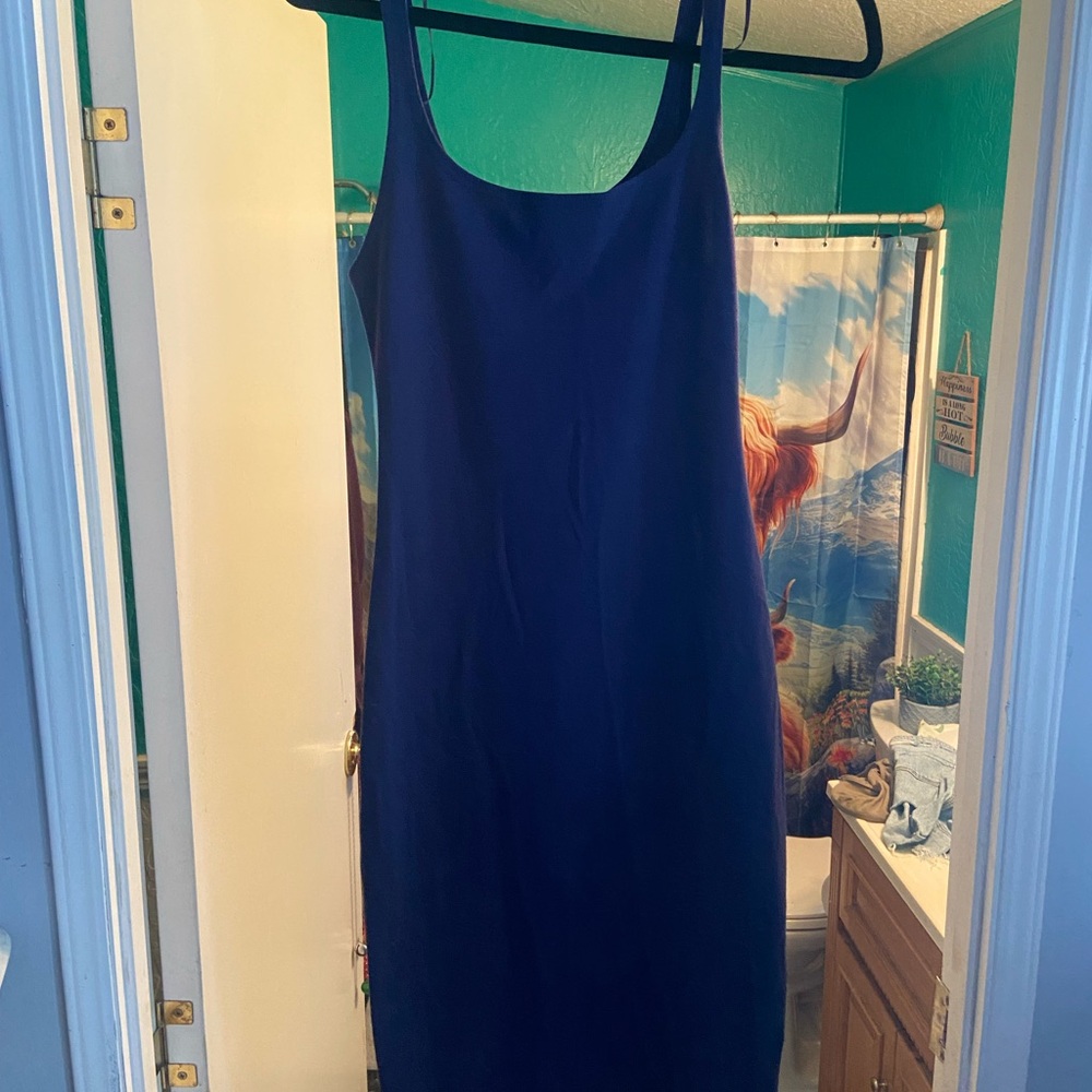 Navy Zara MIDI Dress